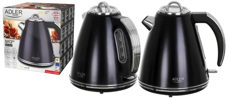 Czajnik metalowy Adler AD 1343, 1,5 L, czarny