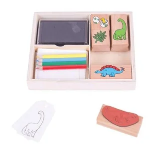 Bigjigs, zestaw stempelków Dino - Zabawki kreatywne - miniaturka - grafika 1