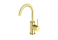 Baterie umywalkowe - KOHLMAN QB150AGD AXEL GOLD 1-otworowa bateria umywalkowa z obrotow$223 wylewk$224 - miniaturka - grafika 1