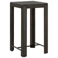 Stoły ogrodowe - vidaXL Ogrodowy stolik barowy, brązowy, 60,5x60,5x110,5 cm, polirattan - miniaturka - grafika 1