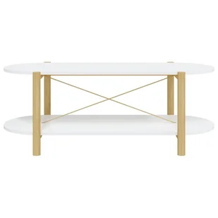 Lumarko Stolik kawowy, biały, 110x48x40 cm, materiał drewnopochodny - Ławy i stoliki kawowe - miniaturka - grafika 6