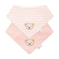 Akcesoria i dodatki do ubrań dla dzieci - Steiff Unisex Baby Basic chusta na szyję, 2 sztuki w opakowaniu GOTS, Silver Pink, jeden rozmiar - miniaturka - grafika 1