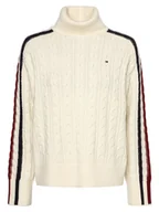 Swetry damskie - Tommy Hilfiger - Sweter damski, beżowy|niebieski|czerwony - miniaturka - grafika 1
