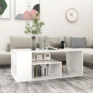 vidaXL Stolik kawowy, biały, 100x50x40 cm, płyta wiórowa vidaXL - Ławy i stoliki kawowe - miniaturka - grafika 1