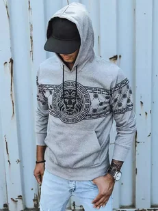 Bluza męska z nadrukiem szara Dstreet BX5309-L - Bluzy męskie - miniaturka - grafika 1