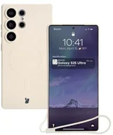 Etui i futerały do telefonów - Bizon Silikonowe etui z pierścieniem magnetycznym Case Silicone Magnetic do Galaxy S25 Ultra, beżowe - miniaturka - grafika 1