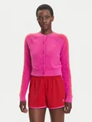 Swetry damskie - adidas Kardigan Fluffy JW3645 Różowy Regular Fit - miniaturka - grafika 1