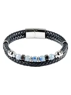 Bransolety męskie - U.S. Polo Assn. Skórzana bransoletka w kolorze granatowym - miniaturka - grafika 1