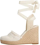 Espadryle damskie - Tommy Hilfiger Damskie frędzle płótno wysokie koturn Fw0fw08878 espadryle, Beżowy muślin, 41 EU - miniaturka - grafika 1