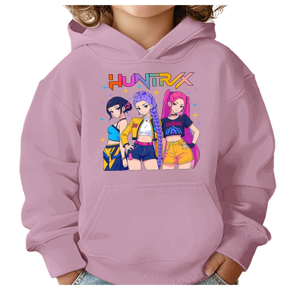 BLUZA DZIECIĘCA KPOP DEMON HUNTERS HUNTRIX 104 Z KAPTUREM BAWEŁNIANA