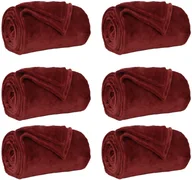 Narzuty - vidaXL Koce narzutowe 6 pcs Bordeaux Czerwony 130 x 150 cm Polar - miniaturka - grafika 1