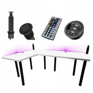 Biurka gamingowe - Biurko Gamingowe Narożne Białe Gniazdo - miniaturka - grafika 1