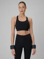 Bielizna sportowa damska - 4F Biustonosz treningowy z niskim wsparciem damski - czarny XS - miniaturka - grafika 1