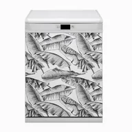 Dekoracje domu - Bluedecor Magnes ozdobny na zmywarkę Czarne liście 60x80 - miniaturka - grafika 1