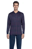 Piżamy męskie - Piżama męska ALFONSO Ciemnoniebieski XXL - miniaturka - grafika 1