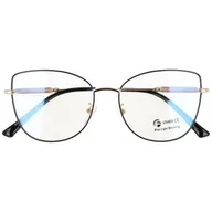 Okulary korekcyjne, oprawki, szkła - Okulary kocie do komputera damskie z filtrem BLUE Light zerówki 2576 - miniaturka - grafika 1