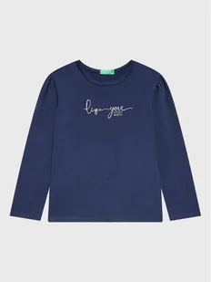 United Colors Of Benetton Bluzka 3P4ZG104R Granatowy Regular Fit - Bluzki damskie - miniaturka - grafika 1