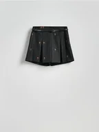 Spodenki damskie - Reserved - Spódnico-szorty z paskiem - ciemnoszary - miniaturka - grafika 1