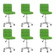 Krzesła - Lumarko Obrotowe krzesła stołowe, 6 szt., zielone, sztuczna skóra - miniaturka - grafika 1