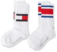 Skarpetki damskie - Tommy Hilfiger Skarpety dziecięce, z flagą (2 sztuki), biały, 35-38 - miniaturka - grafika 1