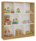 Półki i regały dla dzieci - Nowoczesny regał na zabawki dąb artisan + biały T1-Z33 - miniaturka - grafika 1
