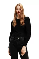 Swetry damskie - Desigual Sweter damski, czarny, L - miniaturka - grafika 1