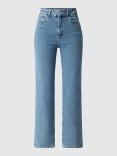 Spodnie damskie - Jeansy o kroju straight fit z wysokim stanem z mieszanki bawełny ekologicznej model ‘Emine’ - grafika 1