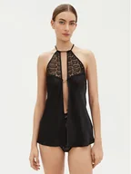Bielizna nocna - Chantelle Halka Reptilia C01NI5 Czarny Regular Fit - miniaturka - grafika 1