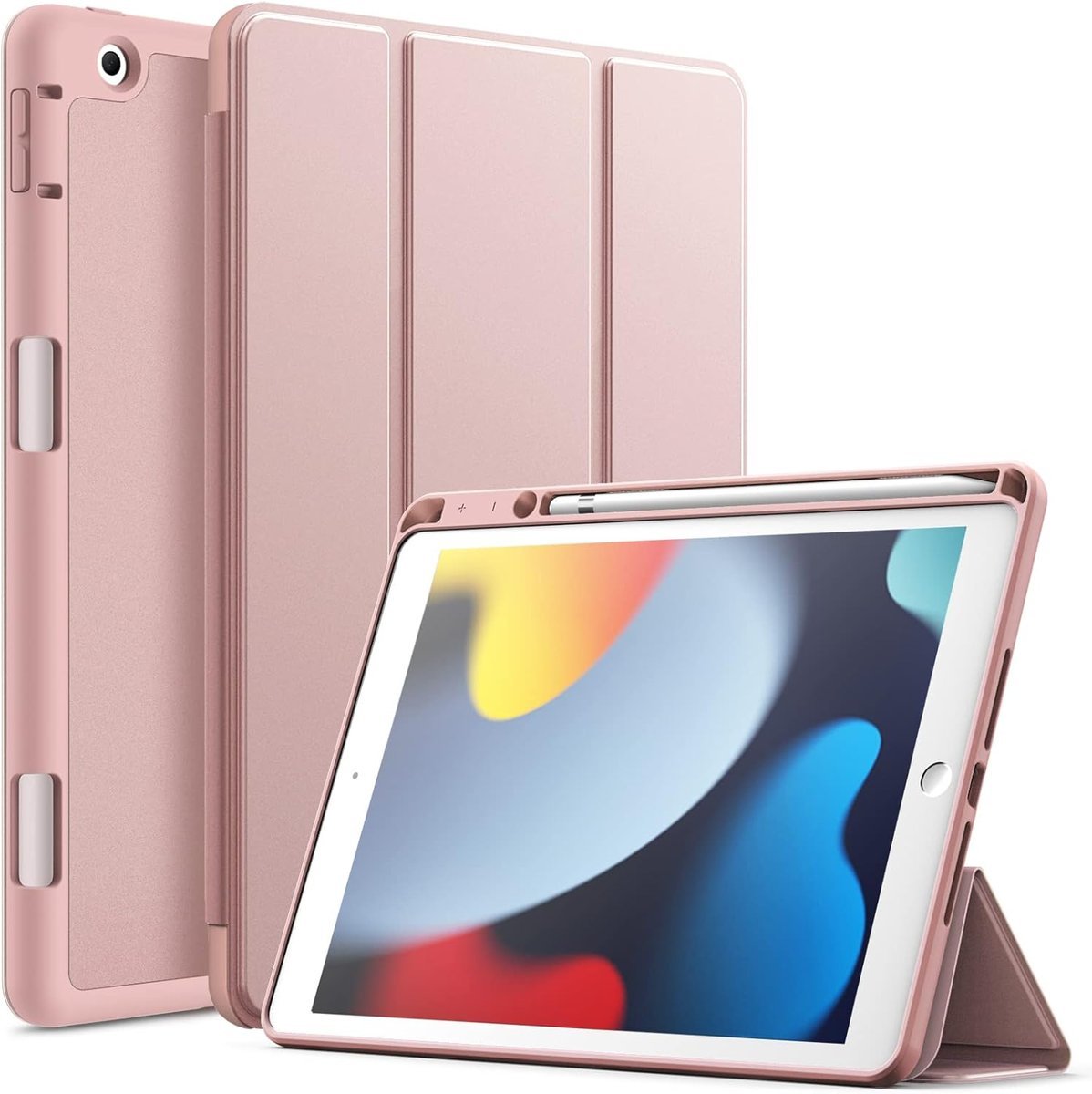 JETech Etui dla iPad 10,2 Cala Model 2021/2020/2019 (9./8./7. Generacji) z Uchwytem na Długopis, Szczupły Pokrowiec na Tablet z Miękki Tył z TPU, Au..