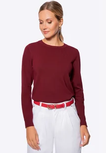 Sweter damski klasyczny bordowy - Marynarki i żakiety damskie - miniaturka - grafika 1