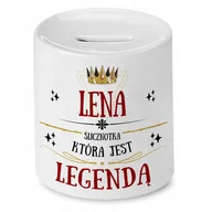 Skarbonki - Skarbonka dla Leny na Urodziny Idealny Prezent z Nadrukiem ze Zdjęciem - miniaturka - grafika 1