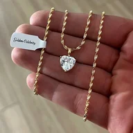 Łańcuszki - Złoty Łańcuszek Damski Z Serduszkiem 18k Prezent Dla Niej, Kobiety, Mamy - miniaturka - grafika 1