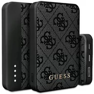 Powerbanki - Guess Powerbank 15W GUPB5LP4GEGK 5000mAh czarny/black 4G Leather Metal Logo - miniaturka - grafika 1