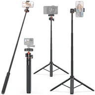 Selfie stick - VRIG TP-16 140 cm/55 cali statyw selfie stick z elastyczną głowicą kulową, uchwytem na telefon, złączem śrubowym 1/4 cala do kamery smartfona, vloga, transmisji na żywo, nagrywania wideo selfie - miniaturka - grafika 1