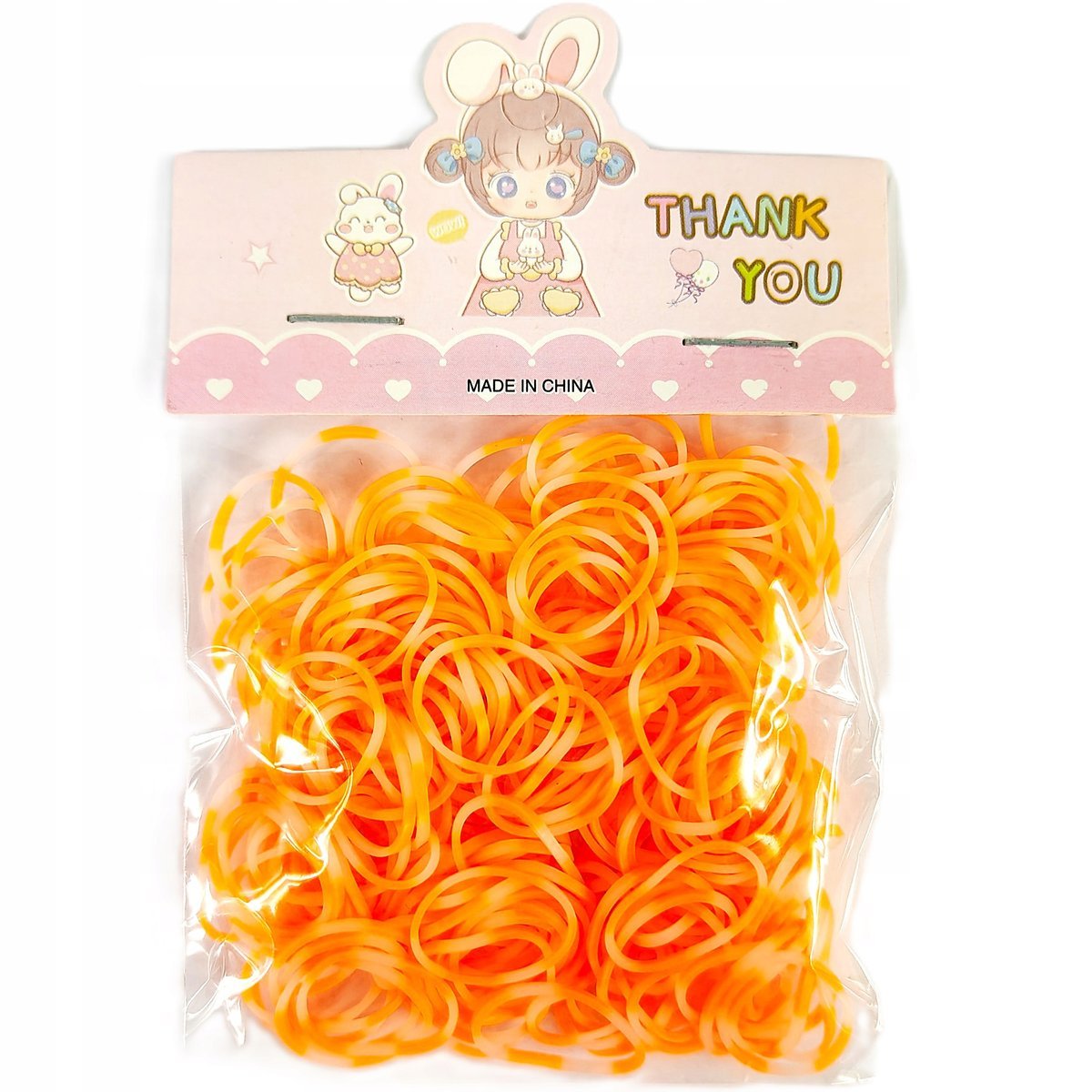 Gumki do robienia bransoletek naszyjników LOOM BANDS pomarańczowo-białe