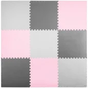 Wyposażenie pokoiku dziecięcego - Ricokids Mata piankowa puzzle 180x180cm 9 szt. szaro różowa 7498 - miniaturka - grafika 1