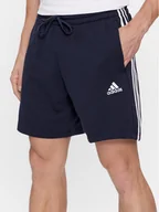 Spodenki męskie - adidas Szorty sportowe Essentials French Terry 3-Stripes Shorts IC9436 Niebieski Regular Fit - miniaturka - grafika 1