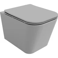 Miski WC - Mexen Teo Miska Wc Rimless Z Deską Wolnoopadającą Slim, Duroplast, Szara Jasna Mat - 30854061 - miniaturka - grafika 1