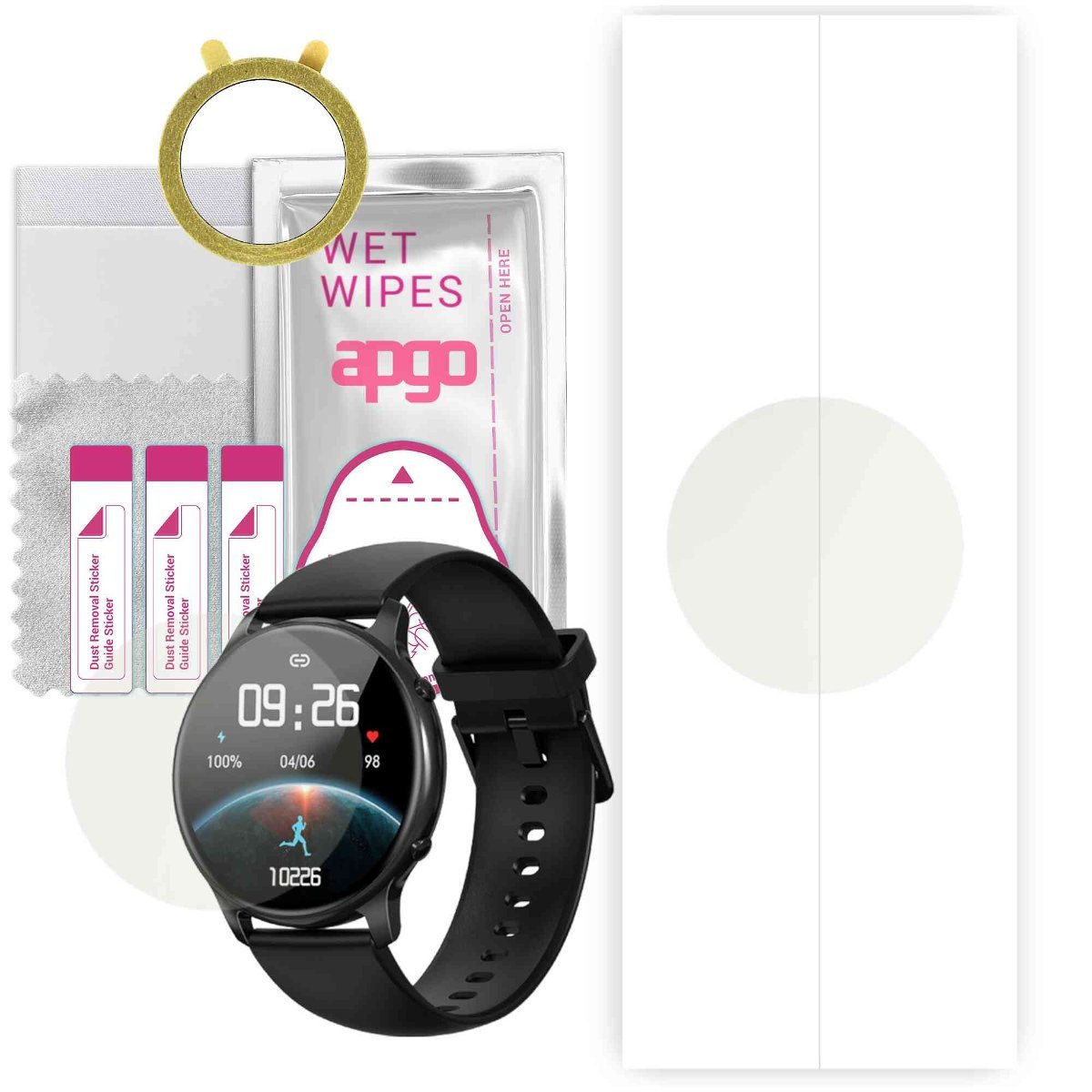 1x Folia hydrożelowa MATOWA do Smartwatch LW36 - apgo Smartwatch Hydrogel MATTE Protection Ochrona na ekran smartwatcha