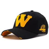 Czapki męskie - Czapka Z Daszkiem "W" Czarna Retro - miniaturka - grafika 1