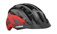 Kaski rowerowe - Lazer damski kask rowerowy Petit DLX Siatka +Led czarny czerwony - miniaturka - grafika 1