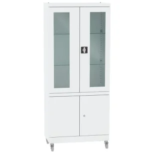 Szafa medyczna SML 104 z kółkami metalowa przeszklona - szerokość 80 cm - Meble i wyposażenie gabinetów medycznych - miniaturka - grafika 1