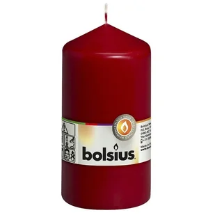 Bolsius świeca bryłowa pieńkowa słupek tradycyjna bezzapachowa 13 cm 130/68 mm - Bordowa - Świece - miniaturka - grafika 1