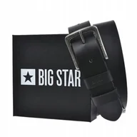 Paski - PASEK do spodni SKÓRZANY UNISEX BIG STAR czarny OO675003 +ETUI 80/95cm - miniaturka - grafika 1