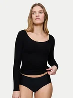 Piżamy damskie - Triumph Koszulka piżamowa Bauty Layers 10225060 Czarny Slim Fit - miniaturka - grafika 1