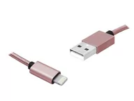 Kable USB - Ps Kabel Usb - 8pin Iphone 1m różowy - miniaturka - grafika 1