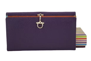 Duży portfel ze złotym zapięciem - Fioletowy - Portfele Duży portfel ze złotym zapięciem - Fioletowy - Portfele - miniaturka - grafika 3