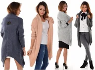 Swetry damskie - Włoski Sweter Kardigan Narzutka blezer - miniaturka - grafika 1