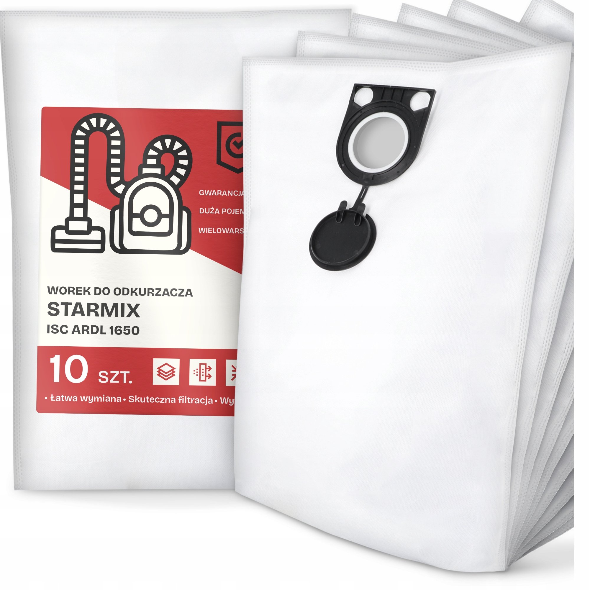 10x Worek do Odkurzacza Starmix Isc Ardl 1650 Syntetyczny Tekstylny Duży G9