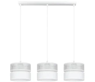 Żyrandol na lince LIMA 3xE27/60W/230V srebrny/biały - Lampy sufitowe - miniaturka - grafika 1